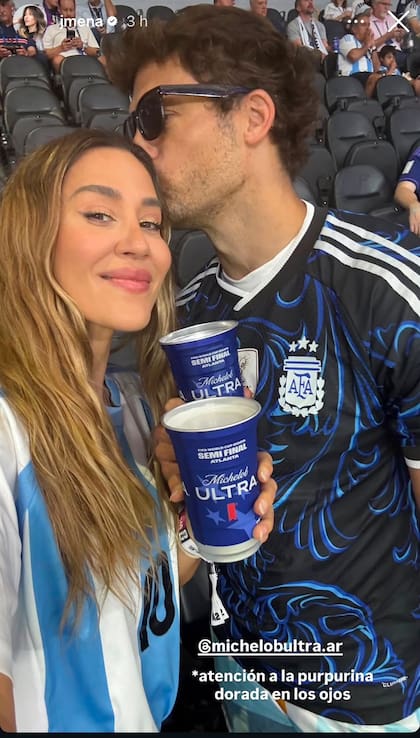 ¡Felices y enamorados! Jimena Barón celebró junto a Matías Palleiro; la pareja lleva semanas en Estados Unidos siguiendo a la selección argentina en el Mundial 2026