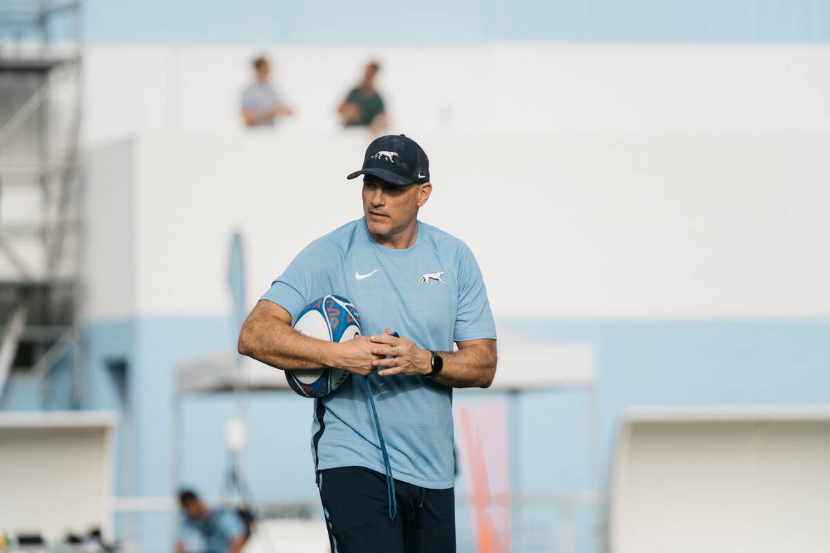 Felipe Contepomi, en el entrenamiento de los Pumas