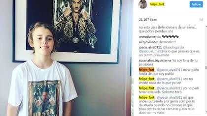 Felipe Fort y su defensa en Instagram