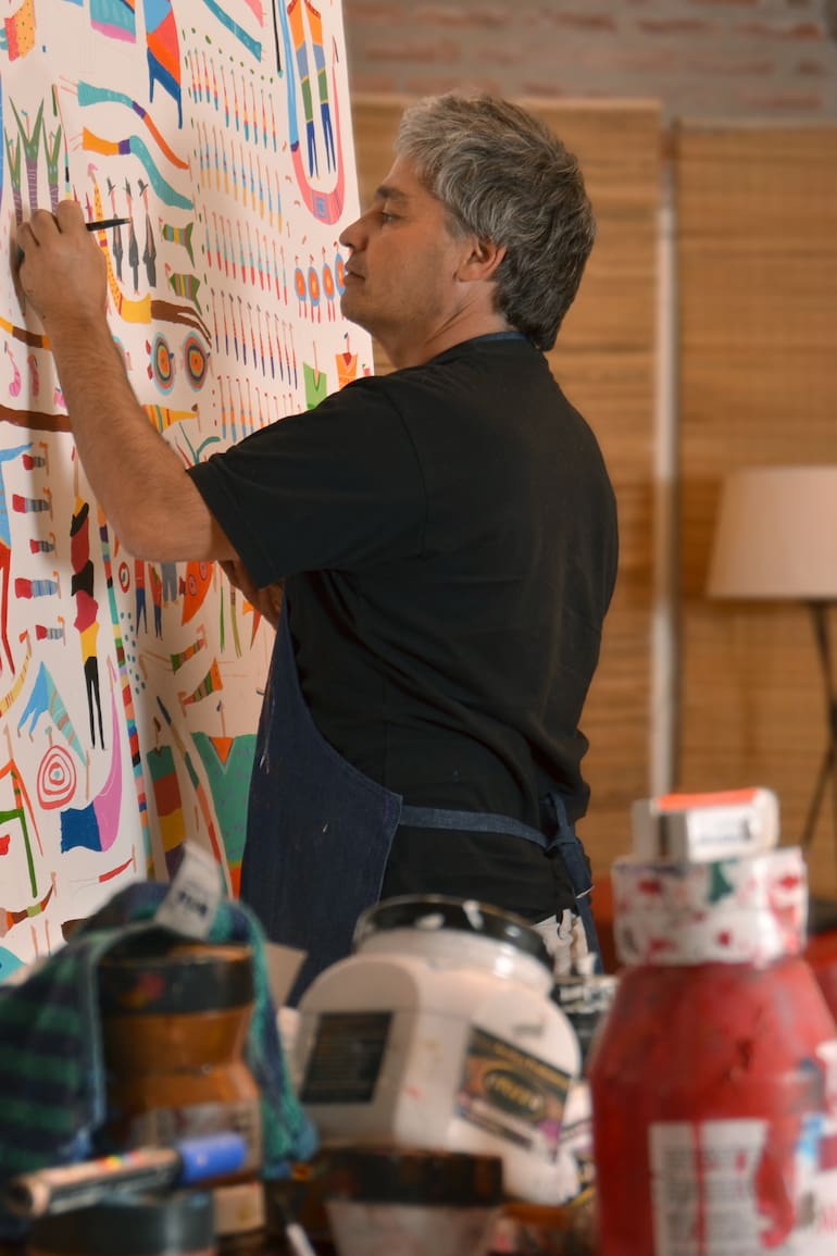 Felipe Giménez, artista en Sierra de los Padres.