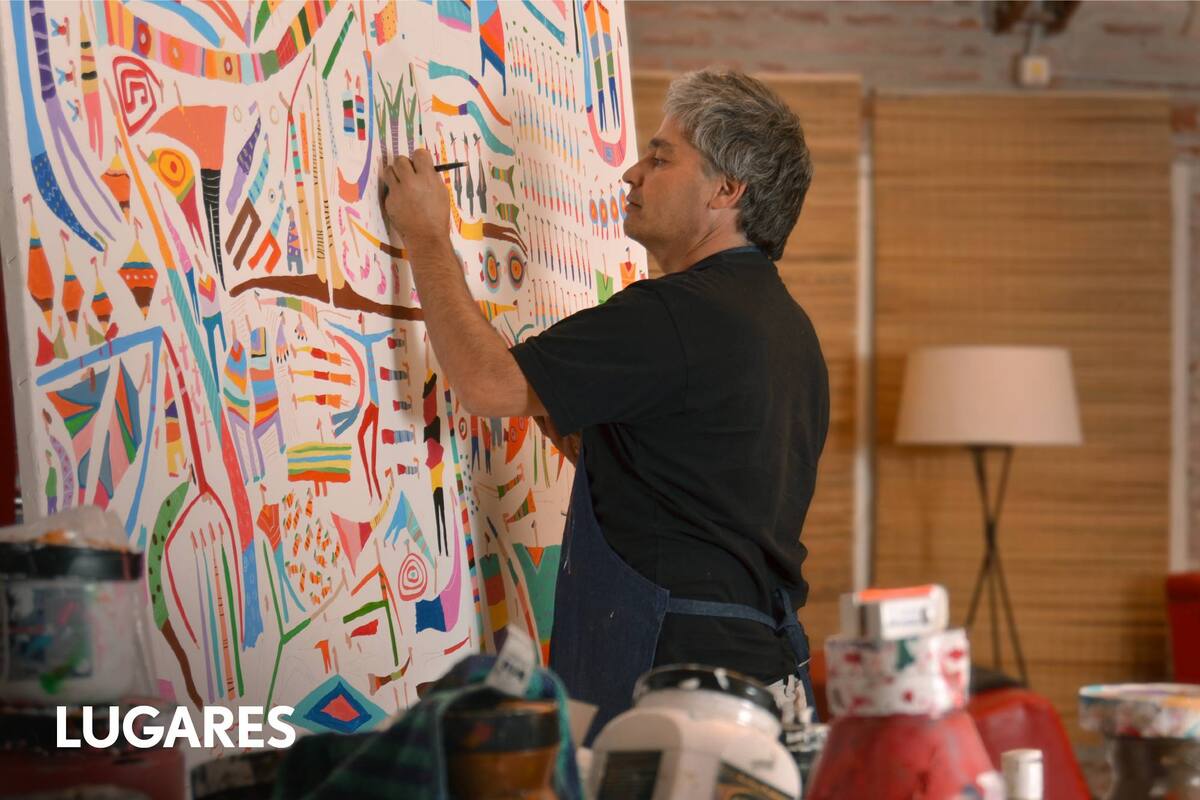 Felipe Giménez, artista en Sierra de los Padres.