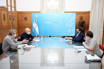 Felipe Miguel, Horacio Rodríguez Larreta y Eduardo "Wado" de Pedro