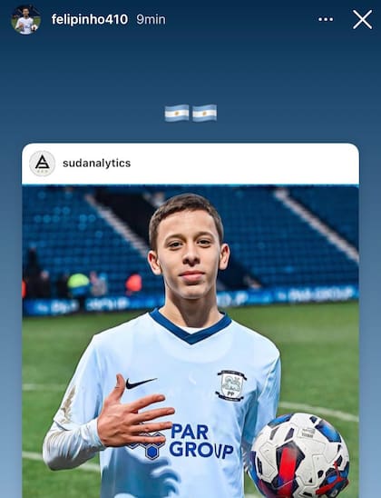 Felipe Rodríguez-Gentile y la historia de Instagram en la que agregó dos banderitas argentinas