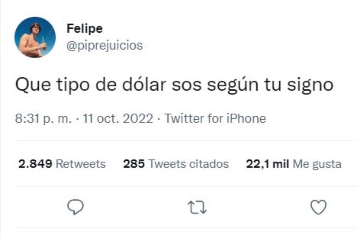 Felipe Rudolf relacionó cada dólar con un signo del zodíaco y el hilo se volvió viral en poco tiempo