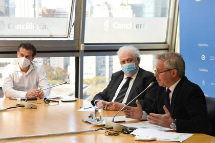 Felipe Solá habló en una videoconferencia de la Celac, junto al ministro de Salud, Ginés González García, y el jefe de gabinete de la Cancillería, Guillermo Justo Chaves, entre otros funcionarios
