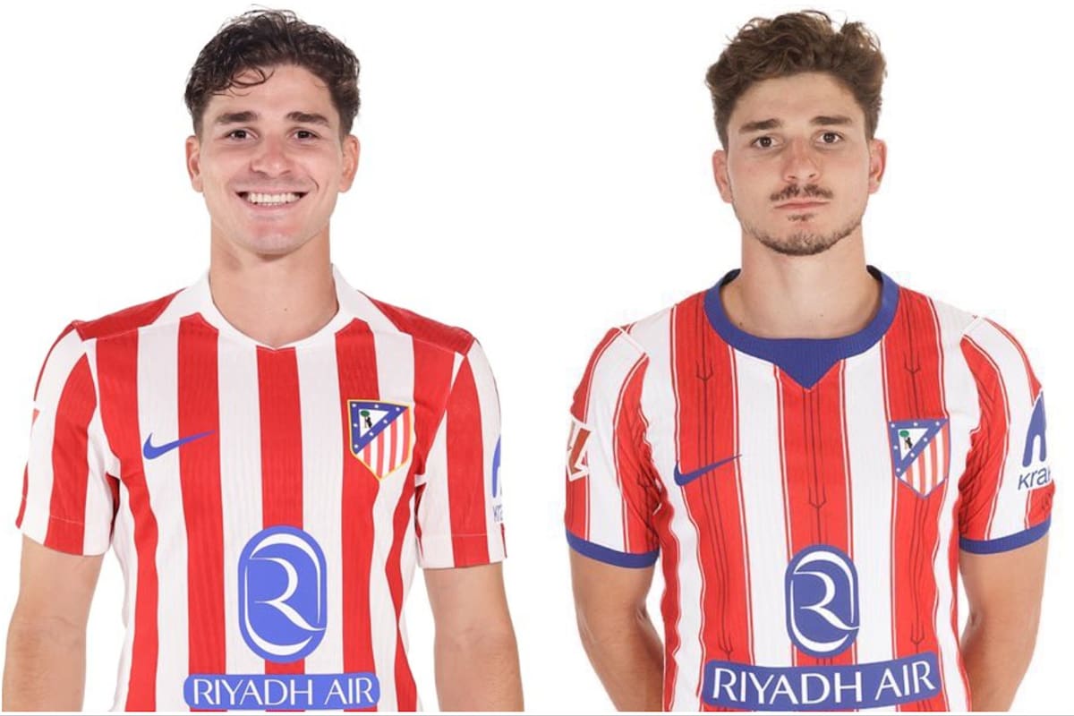 Feliz en 2025, enojado en 2026: las imágenes oficiales de Julián Álvarez en Atlético de Madrid