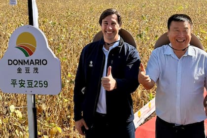 Fernán Díaz Saubidet, durante una jornada a campo con productores chinos.
