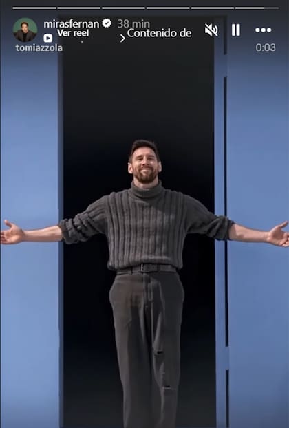 Fernán Mirás compartió un clip de Messi saludando como si fuera un actor, luego de una función