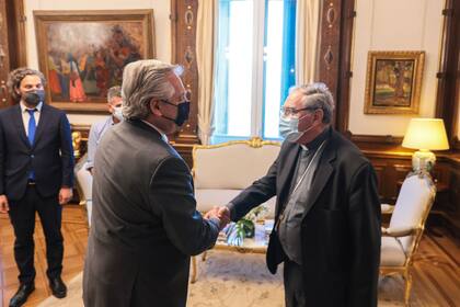 Fernández junto a Monseñor Ojea a fines del año pasado