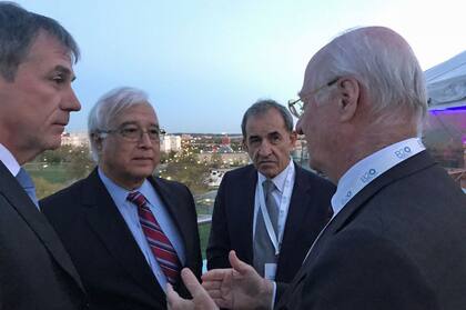 Fernando Cinalli, Edward Prado, Carlos Alfaro, Paolo Rocca, ayer, en el B20