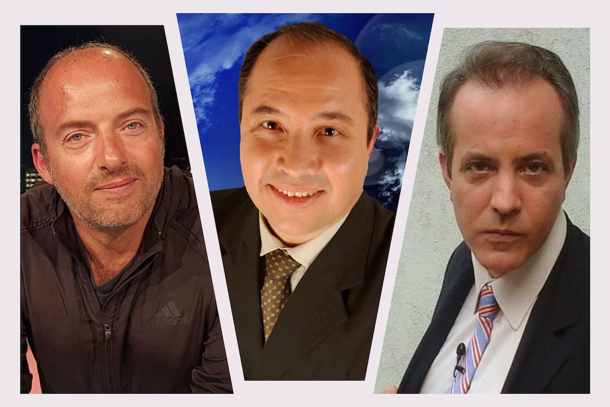 Fernando Confessore, Mauricio Saldívar y Diego Ángeli, tres meteorólogos de TV que se sienten identificados con el personaje de Guillermo Francella en Granizo