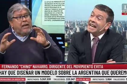Fernando "el Chino" Navarro intercambió fuertemente opiniones con Pablo Rossi en el programa Hora 17
