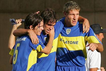 Fernando Gago, Federico Insúa y Martín Palermo