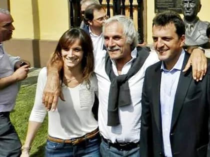 Fernando Galmarini, con su Malena y su yerno, Sergio Massa