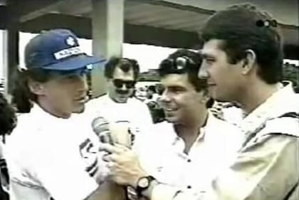 Fernando Tornello y Felipe McGough con Ayrton Senna
