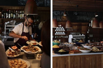 Fernando Trocca, factótum de Mostrador, decidió que, al contrario de lo que suele ocurrir, los clientes tuvieran más contacto con los cocineros (que dan detalles de sus platos) que con los camareros, que toman el pedido de bebidas una vez elegida la comida.