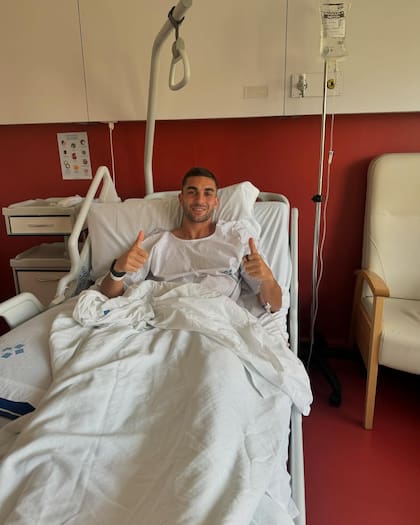 Ferran Torres, cuando sufrió una cirugía por apendicitis