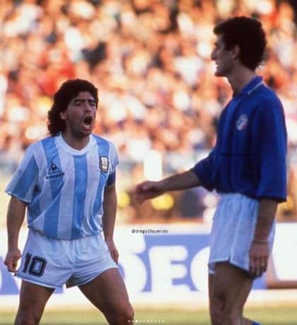 Ferrara y Maradona, rivales en el mundial 90