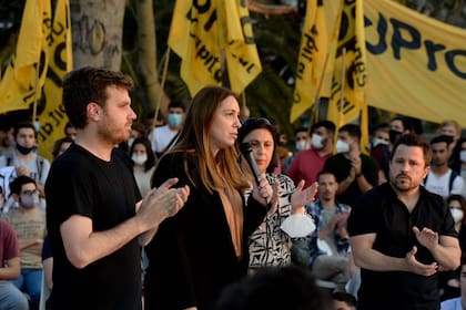 Ferrario junto a Vidal quien en el acto afirmó: "No los vamos a subestimar, esta lista los va a respetar".