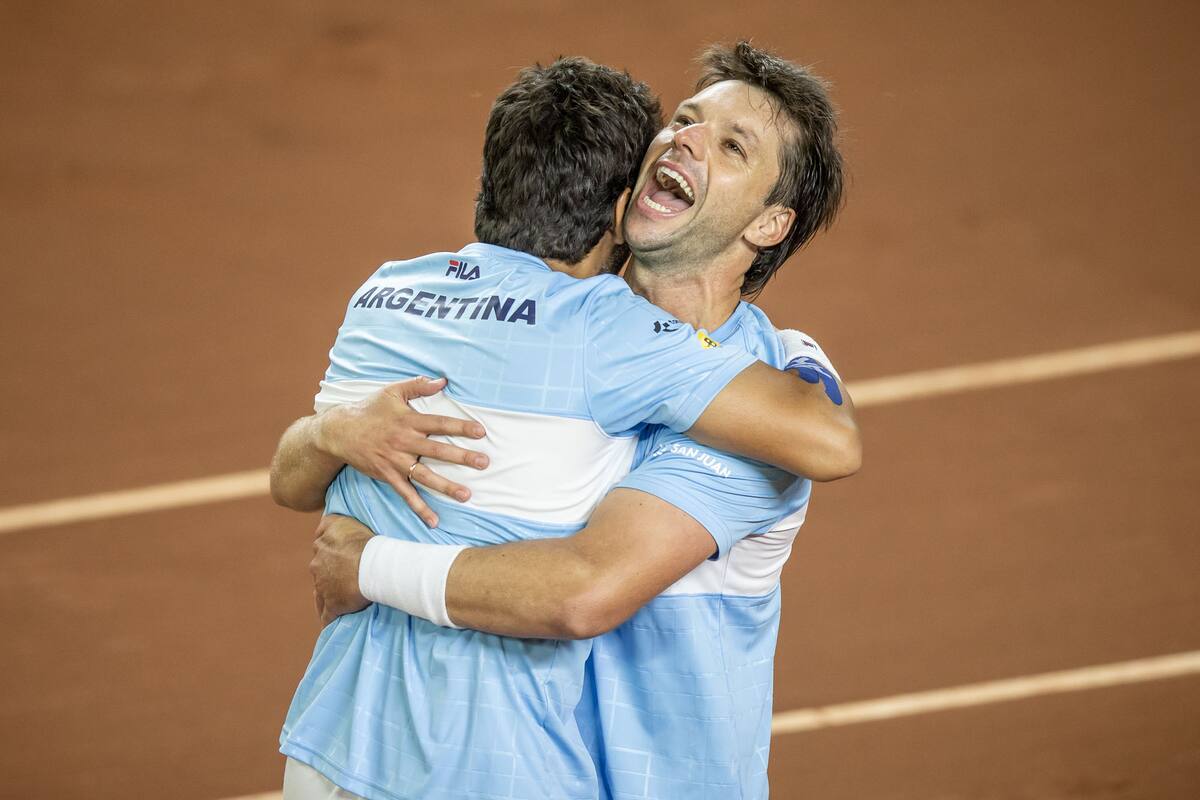 Festejo Argentino en Copa Davis.