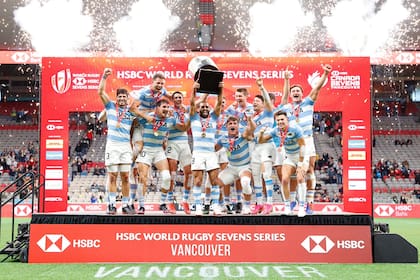 Festejo de los Pumas 7s, en Vancouver