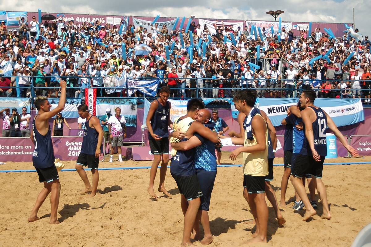 Festejo del Equipo Argentino de Handball