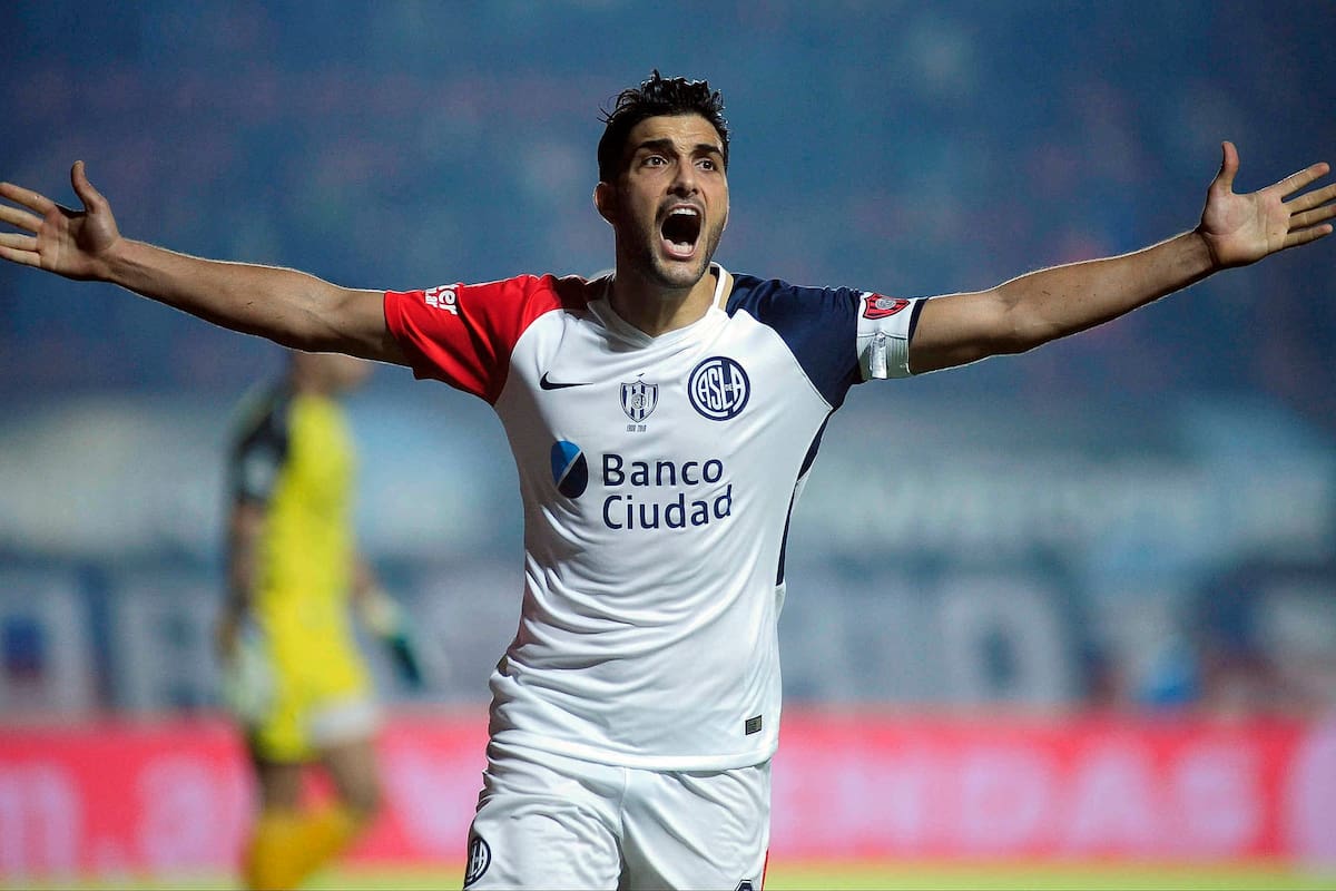 festejo del gol de San Lorenzo.