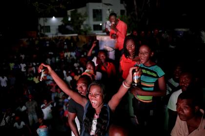 Festejo en las calles de Puerto Príncipe
