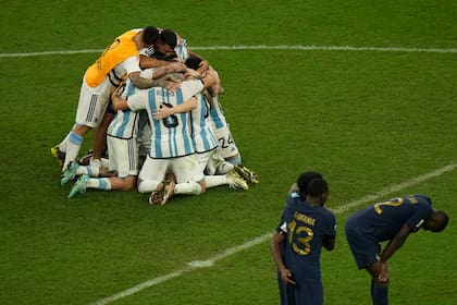 Festejos en el estadio Lusail
