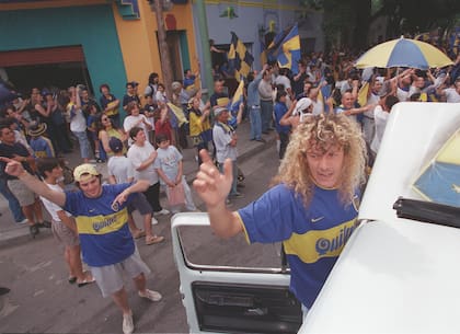 Festejos en la Bombonera el 28 de noviembre de 2000
