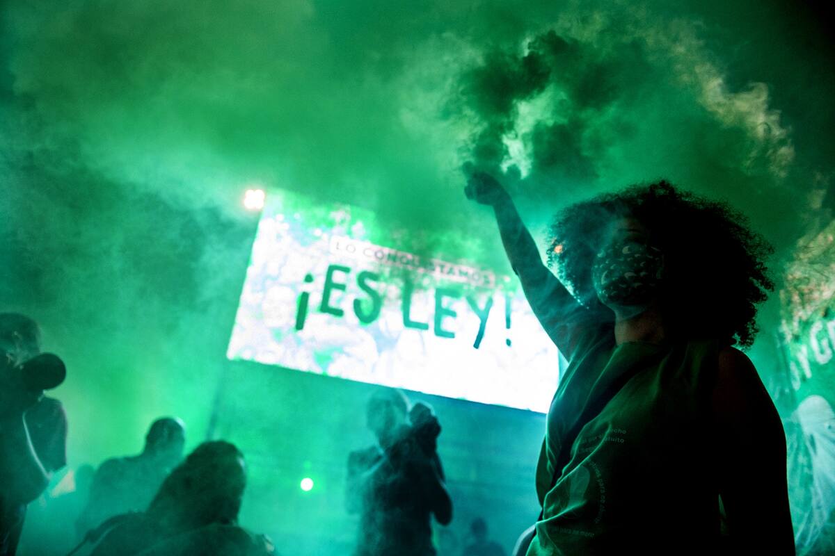 Festejos por la aprobación de la Ley del Aborto
