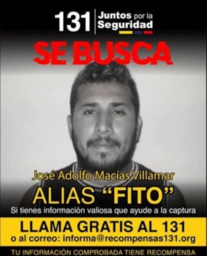 Ficha de Adolfo Macías, alias "Fito", presunto líder de "Los Choneros"