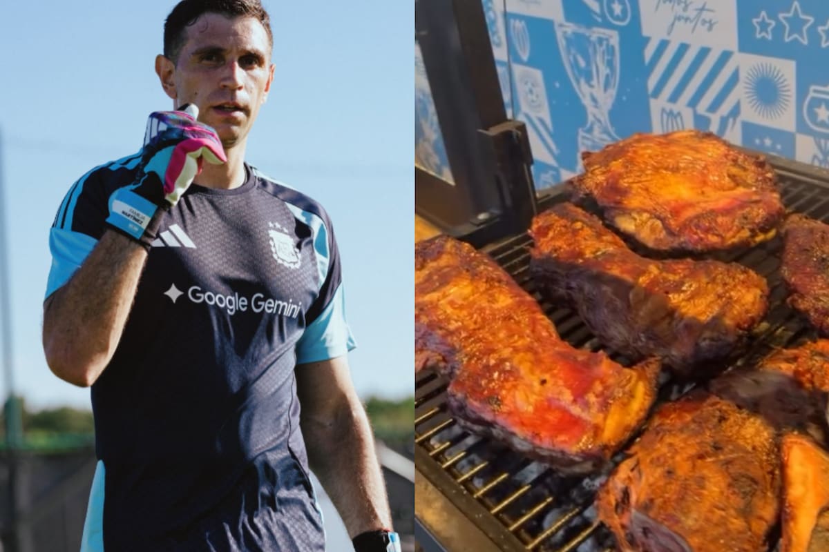 Dibu Martinez mostrou toda a intimidade de um novo churrasco do time no Kansas: “Tudo limpo”