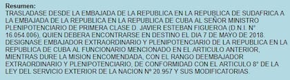 Figueroa, nuevo embajador