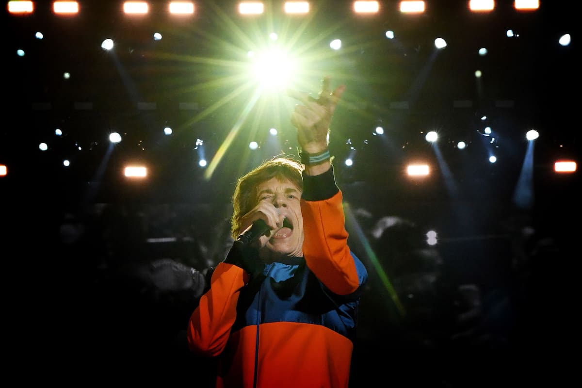 (FILES) In this file photo taken on October 07, 2016 (FILES) In this file photo taken on October 07, 2016 Mick Jagger leads the Rolling Stones as they perform during the Desert Trip music festival at Indio, California on October 7, 2016. - Rolling Stones frontman Mick Jagger will undergo surgery to