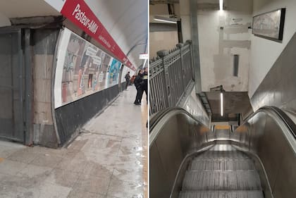 Filtraciones y obras inconclusas sobreviven en la estación Pasteur-AMIA, pese a los tres meses de trabajos