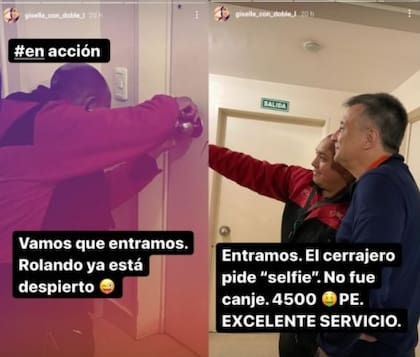 Finalmente, Rolando y Giselle pudieron ingresar al departamento. Fuente: Instagram