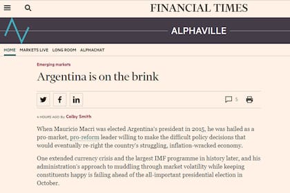 Financial Times; Argentina is on the brink