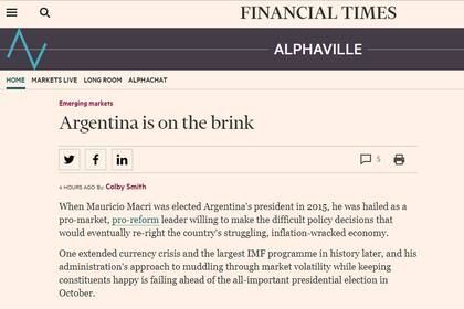 Financial Times; Argentina is on the brink