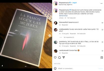 Fito Paéz reveló en sus redes que dirigirá dos películas (Foto: Instagram @fitopaezmusica)
