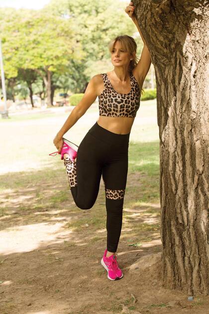 Flavia entrena por los
bosques de Palermo
y es la imagen de
su propia marca