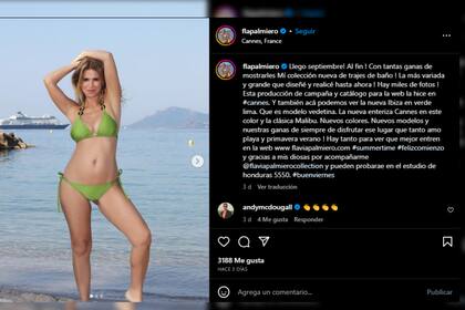 Flavia Palmiero compartió en redes sociales su nueva colección para el verano 2024 (Foto Instagram @flapalmiero)