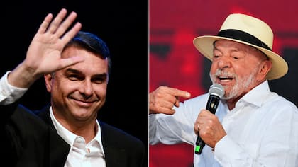 Flavio Bolsonaro y Lula da Silva