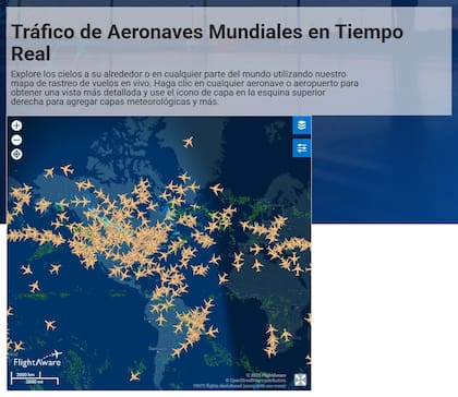 FlightAware permite localizar cualquier vuelo comercial que esté en el aire (FlightAware)