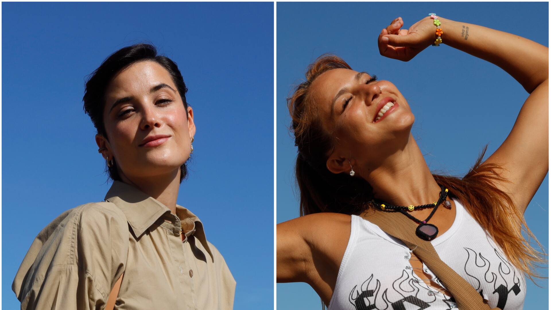 Flor Torrente y Flor Vigna disfrutaron del sol en la inauguración del nuevo parador Playa Movistar