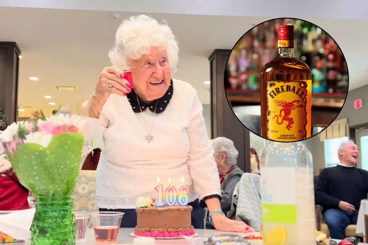 Florence Hackman tomó un trago de whisky Fireball al igual que en su cumpleaños anterior (Instagram/Fireball)