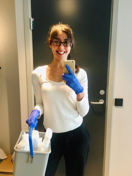 Florencia compartió en Twitter la noticia de que había sido tomada en el trabajo en apenas tres semanas de haber llegado a Noruega