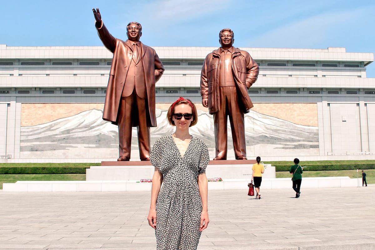 Florencia Grieco en su visita a Pyongyang
