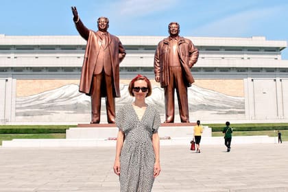 Florencia Grieco en su visita a Pyongyang