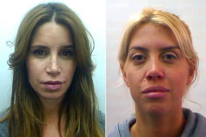 Florencia Peña con su look castaño natural, y Wanda Nara, a cara lavada, en la foto de su DNI